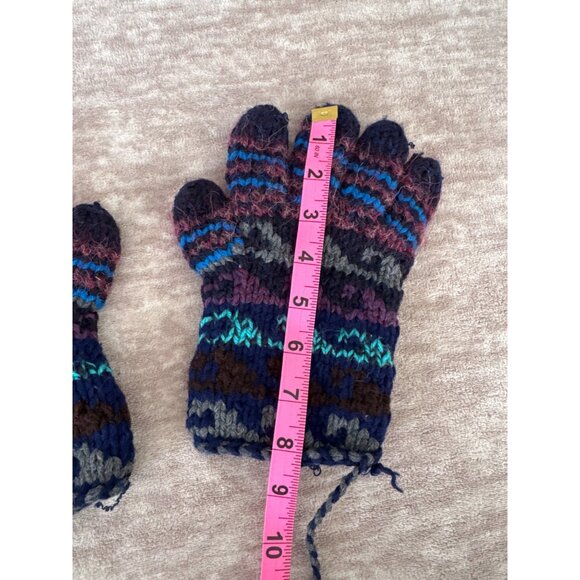 Women's Retro Colorful Handmade Gloves Medium Large - Picture 2 of 4
